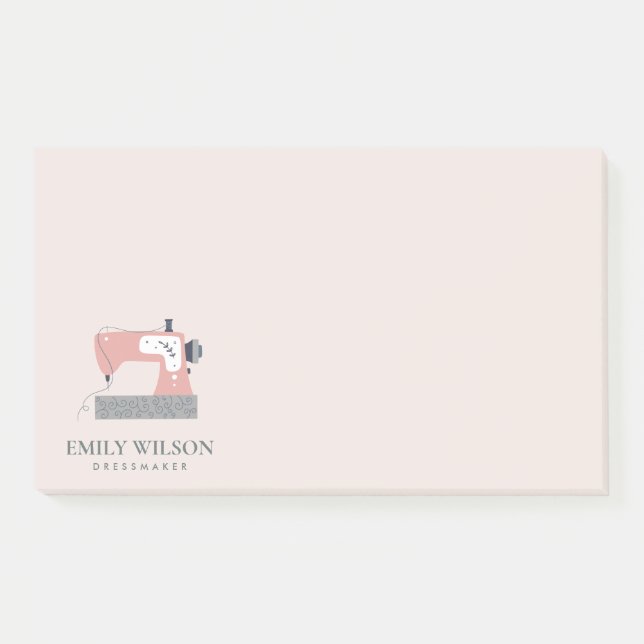 POST-IT® PASTEL BLUSH PEACH GRIS ROSE SEWING MACHINE TAILEU (Devant)