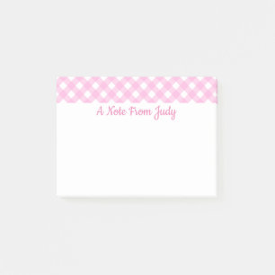 Post-it® Pastel Pink En vichy Motif