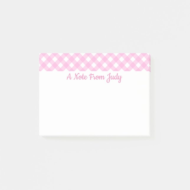 Post-it® Pastel Pink En vichy Motif (Devant)