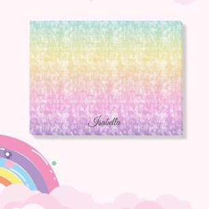 Post-it® Pastel Rainbow avec nom en script Personnalisé