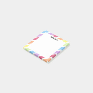Post-it® Pastel Rainbow Diagonal Stripes Nom   Personnalise