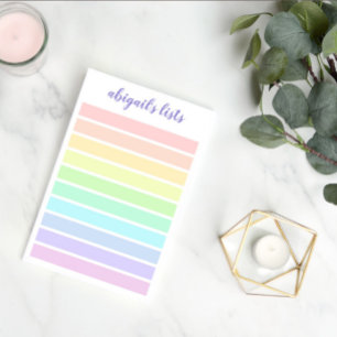 Post-it® Pastel Rainbow List - Nom personnalisé