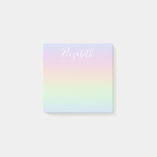 Post-it® Pastel Rainbow Ombre White Calligraphie