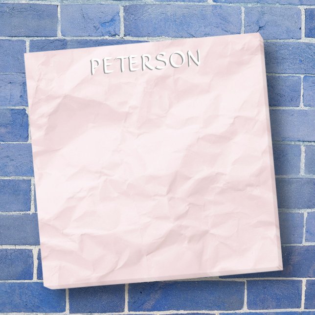 Post-it® Pastel rose effondré papier customisé nom (Créateur téléchargé)