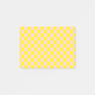 Post-it® Pastel Rose Jaune À damiers damier Vintage