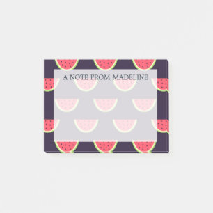 Post-it® Pastèque au néon sur le motif pourpre