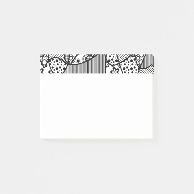 Post-it® Patchwork noir et blanc 04 de motif (Devant)
