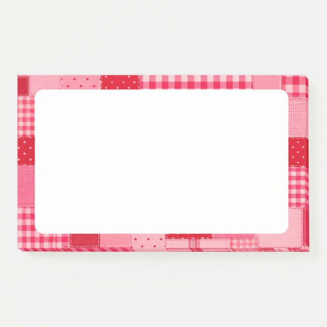 Post-it® Patchwork rose et rouge personnalisé (Devant)