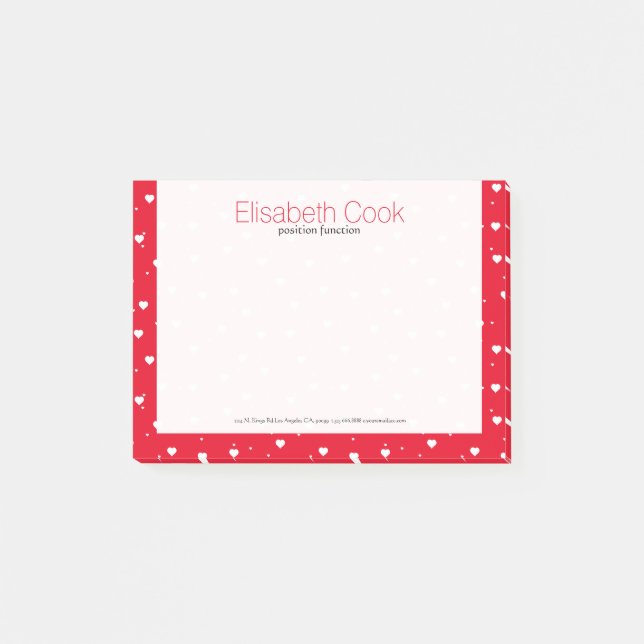 Post-it® Patterns de White On Red Valentines (Devant)