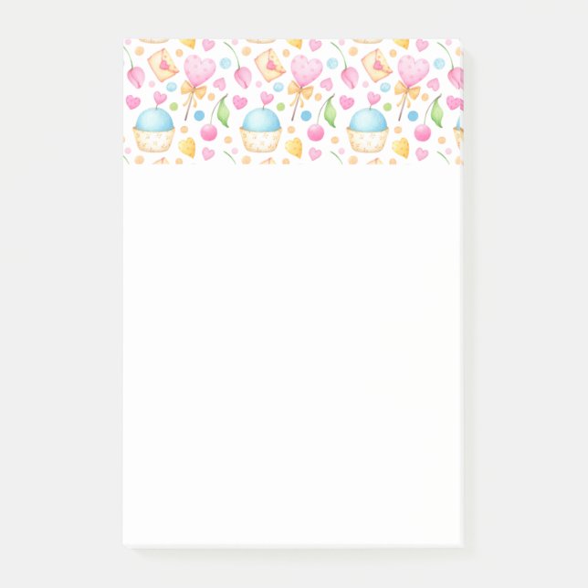 Post-it® Patters de Hearts and Muffins (Devant)