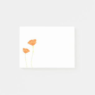 Post-it® Pavots de Californie oranges d'aquarelle