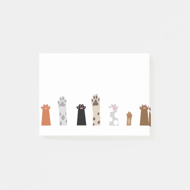 Post-it® Paws Cat Dog Playful Cute Animal Comic Drawing (Devant)