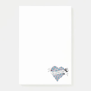 Post-it® Payer l'amour avec l'amour illustré proverbe portu