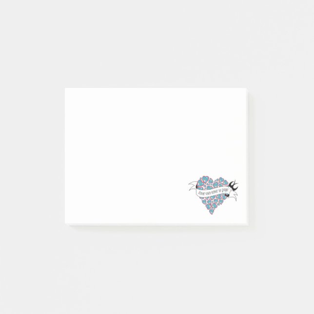 Post-it® Payer l'amour avec l'amour illustré proverbe portu (Devant)