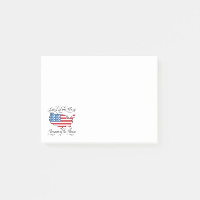 Post-it® Pays des Libres à cause du courageux patriotique a (Devant)