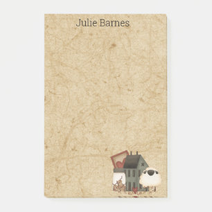 Post-it® Pays Primitive Folk Art Green Saltbox Accueil