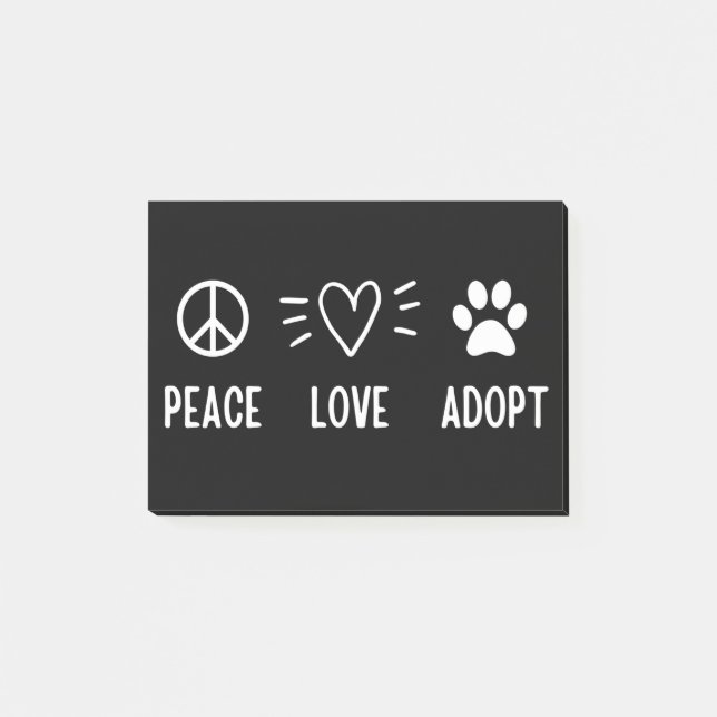 Post-it® Peace Love Adopter (Devant)