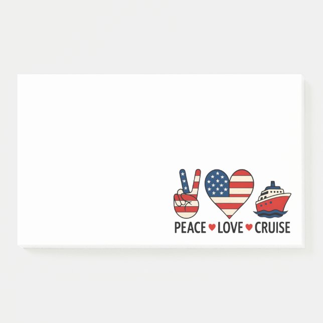 Post-it® Peace Love Cruise USA Vacances Vibes (Devant)
