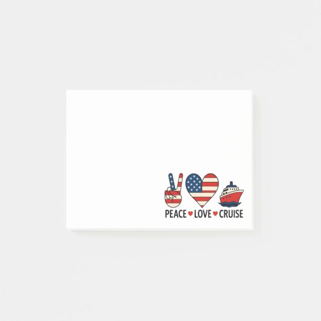 Post-it® Peace Love Cruise USA Vacances Vibes (Devant)