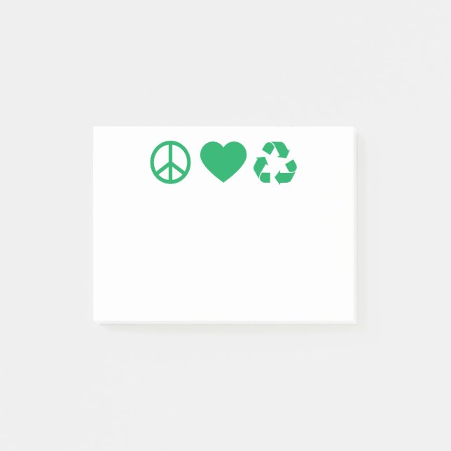 Post-it® Peace Love Recycle (Devant)