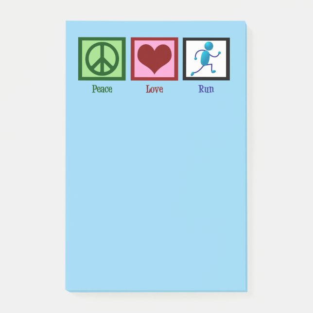 Post-it® Peace Love Run - Coureur de piste mignonne (Devant)