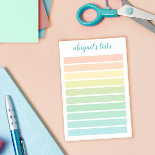 Post-it® Peach Green Turquoise Ombre Nom personnalisé