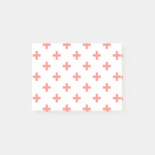 Post-it® Peach polka croise sur blanc