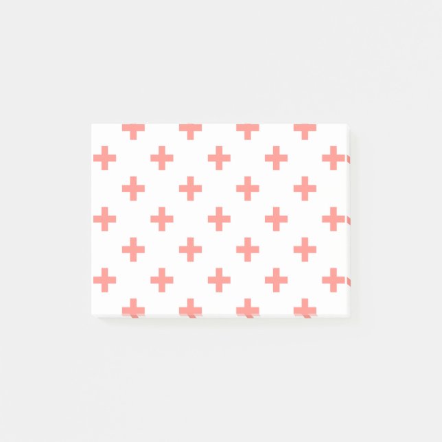 Post-it® Peach polka croise sur blanc (Devant)
