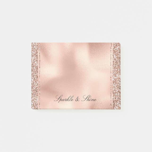 Post-it® Peach Rose Gold Parties scintillant Luxe     (Devant)