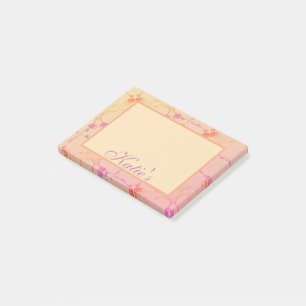 Post-it® Peachy Rose Roses avec nom Post-It Notes