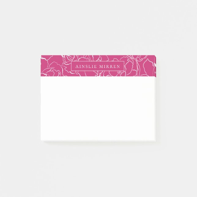 Post-it® Peacock rose Simply Floral Personnalisé (Devant)