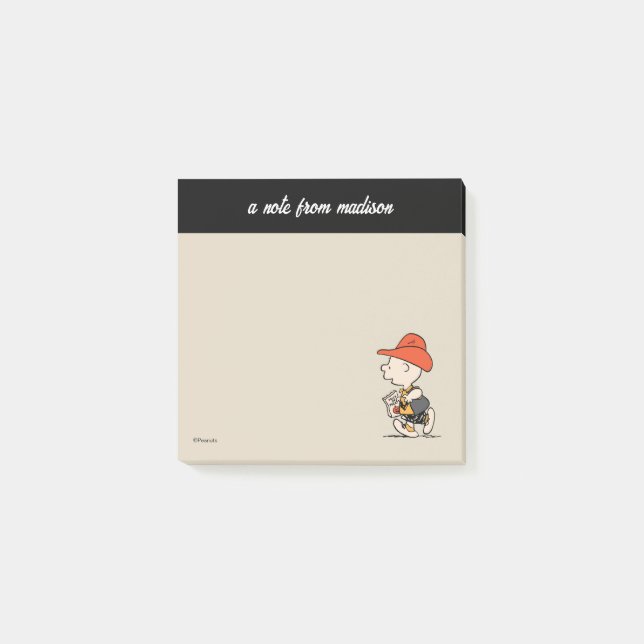 Post-it® Peanuts Charlie Brown Cowboy Halloween (Devant)
