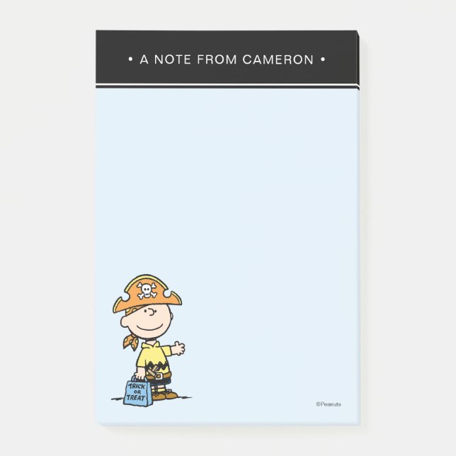 Post-it® Peanuts Charlie Brown Pirate Halloween (Devant)