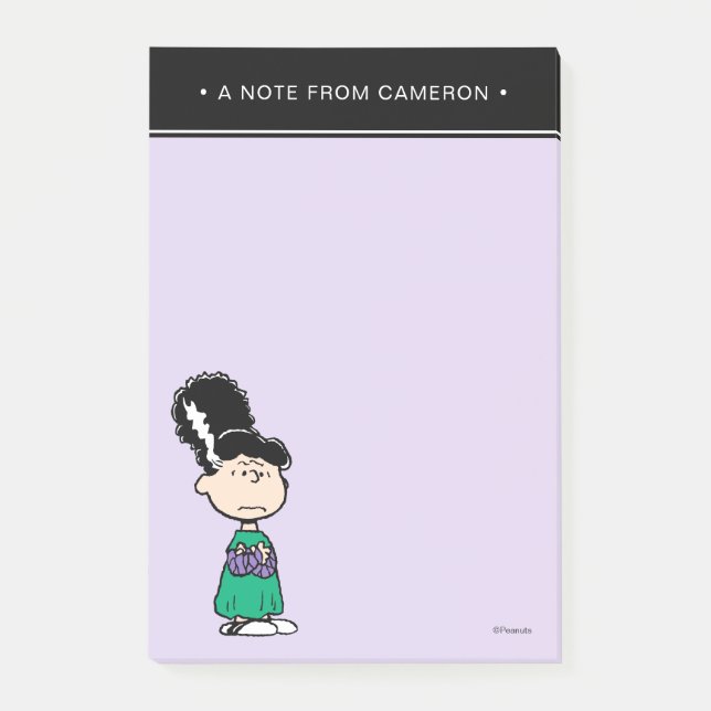 Post-it® Peanuts Lucy Mariée de Frankenstein Halloween (Devant)