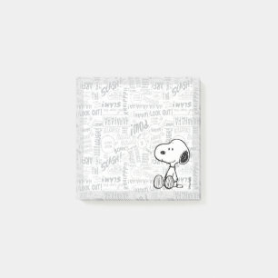 Post-it® PEANUTS   Snoopy on Black White Comics