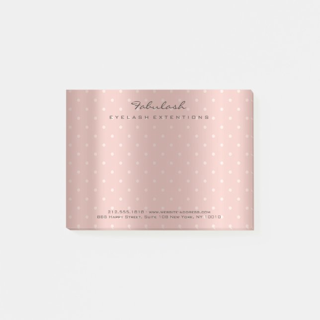 Post-it® Pearly Blush Rose Rose Or Petit Pois VIP (Devant)