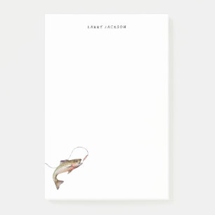 Post-it® Pêcheur aquarelle truite Personnalisé 