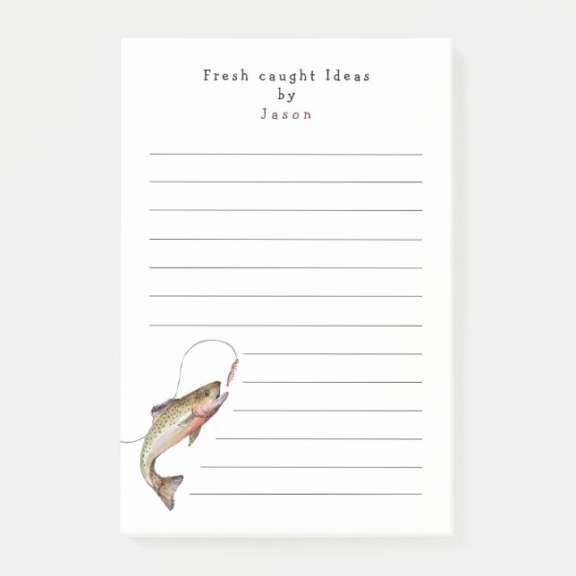Post-it® Pêcheur drôle pêche personnalisée (Devant)