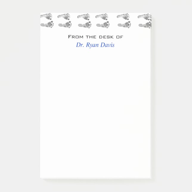 Post-it® Pédiatre mignon Imprimantes Pieds Bébé. (Devant)