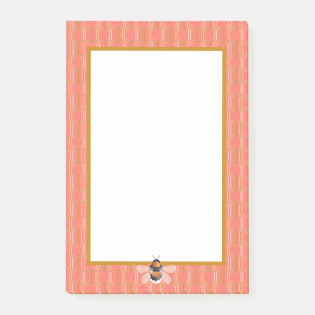 Post-it® Peigne Et Bumblebee Géométriques (Devant)