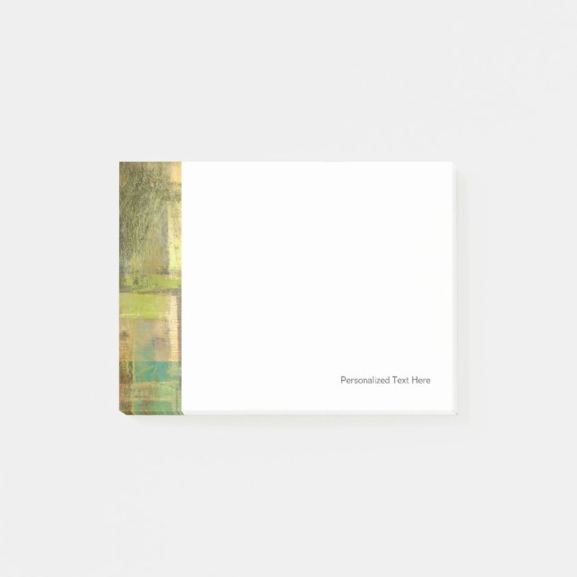Post-it® Peinture Abstraite dorée turquoise et verte (Devant)
