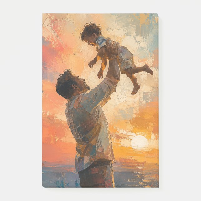 Post-it® Peinture Abstraite Père Élevant un Enfant au Couch (Devant)