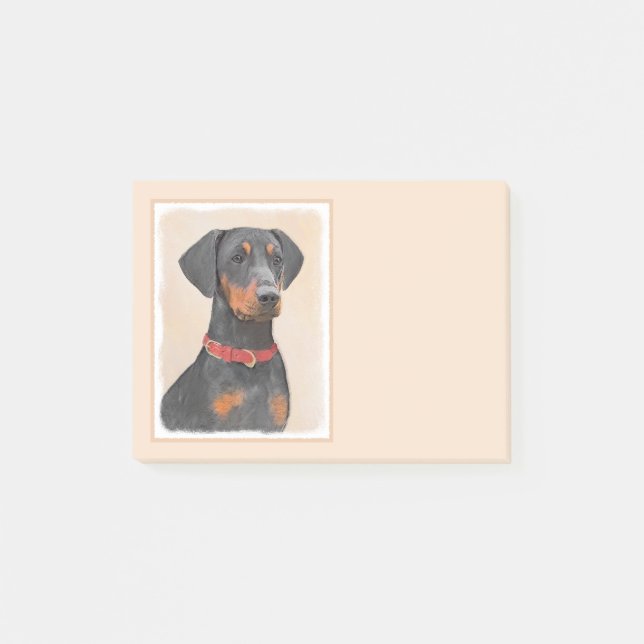 Post-it® Peinture allemande Pinscher peinture art animal or (Devant)