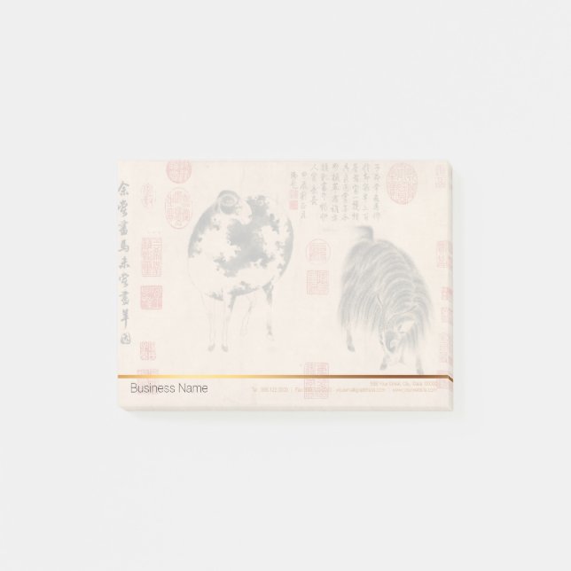 Post-it® Peinture chinoise Chèvre bélière Année lunaire Pos (Devant)