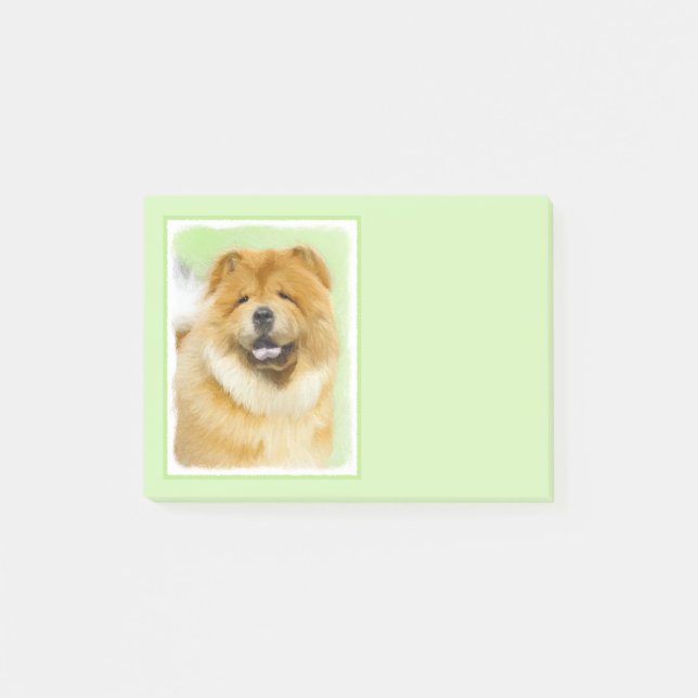 Post-it® Peinture Chow Chow - Joli art original chien (Devant)