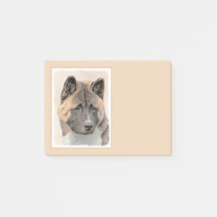 Post-it® Peinture d'Akita - Beau art original de chien