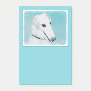Post-it® Peinture de Borzoi (Blanc) - Joli Chien d'origine