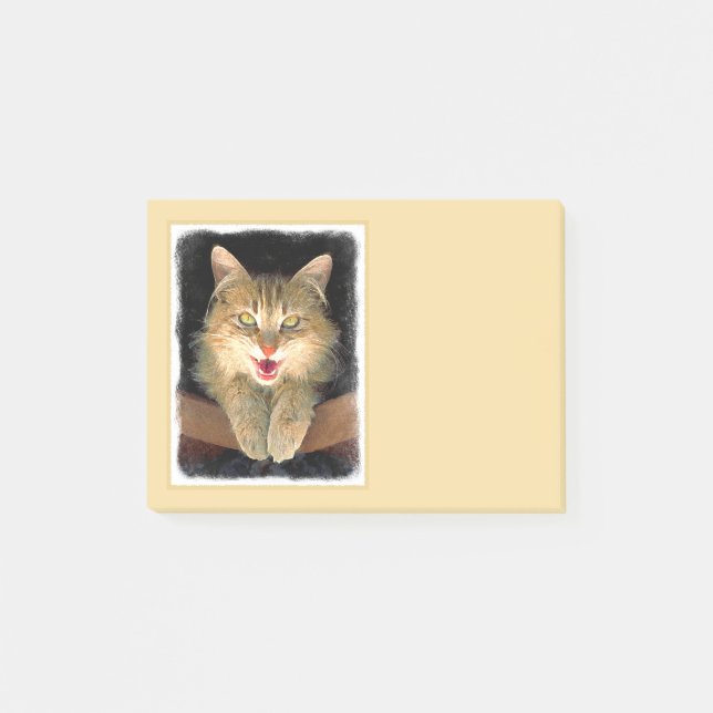 Post-it® Peinture de chat Mad - Cute Original Cat Art (Devant)