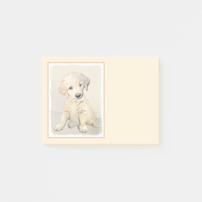 Post-it® Peinture de chiot d'or Retriever - Art de chien or (Devant)