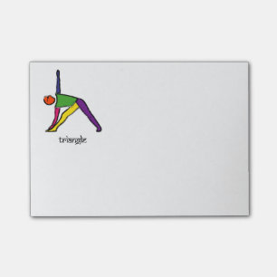 Post-it® Peinture de pose de yoga de triangle avec le texte